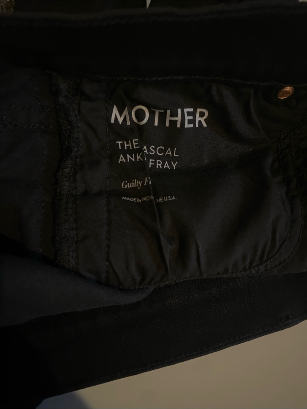 MOTHER The Rascal Ankle Fray Hem Black Denim Jeans Gold Glitter Women’s Size 28 - Picture 5 of 8
